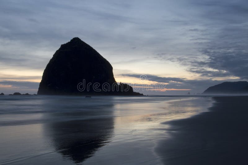 Haystack Rock on Cannon Beach Oregon Evening