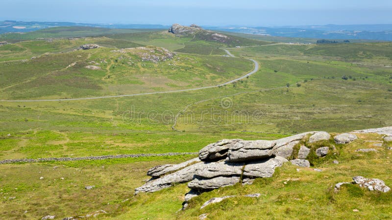 Haytor hill from Rippon Tor Dartmoor National Park Devon England UK. Haytor hill from Rippon Tor Dartmoor National Park Devon England UK