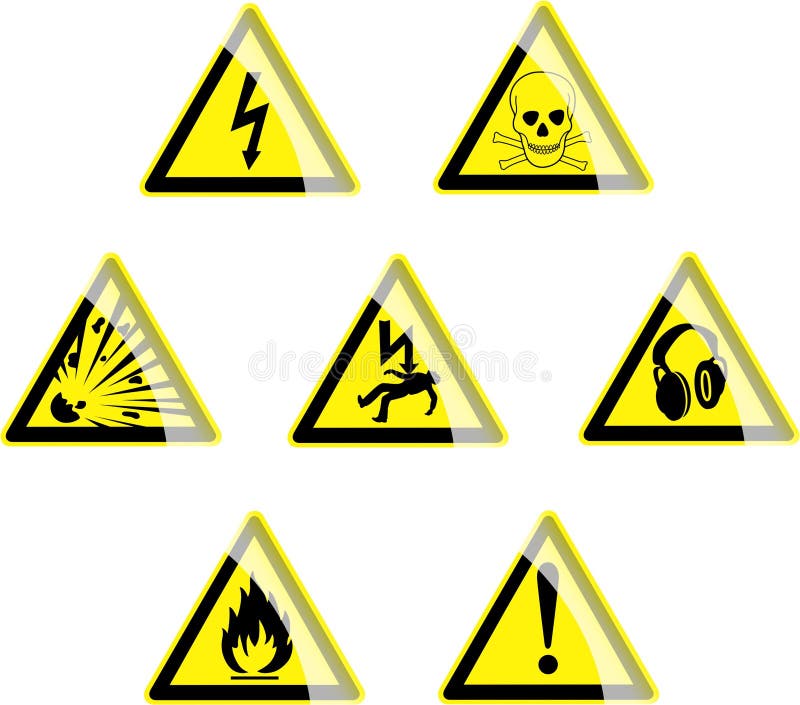 Hazard Symbols stock vector. Illustration of buildings 13002956