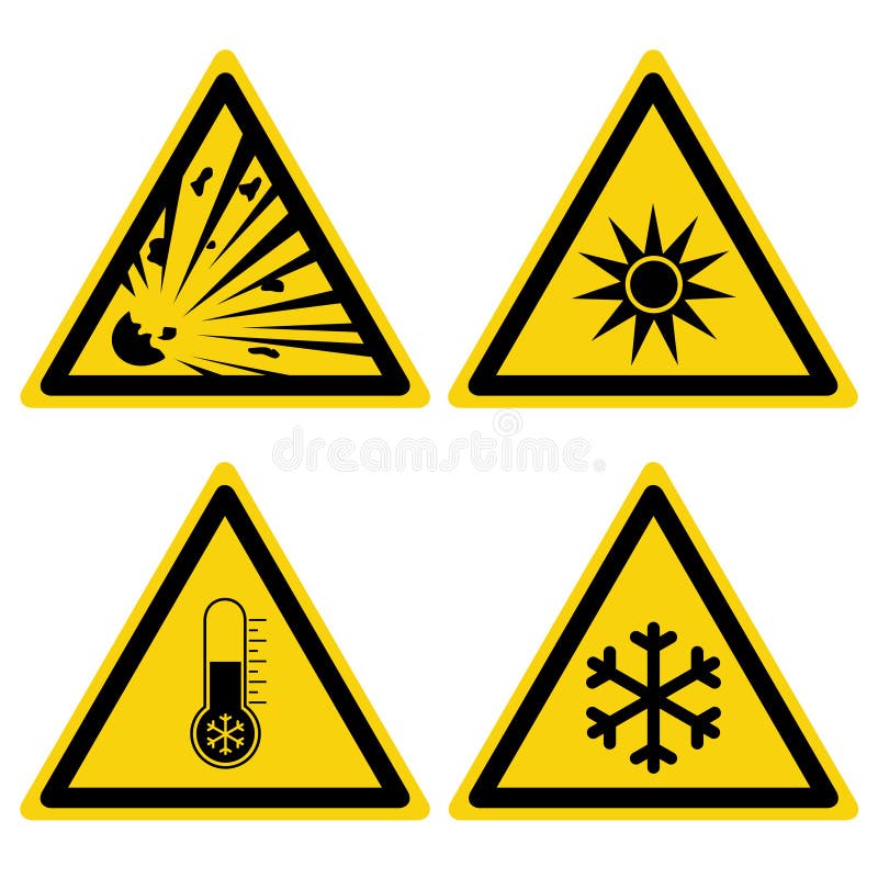 Hazards signs set stock vector. Illustration of biohazard 147786768