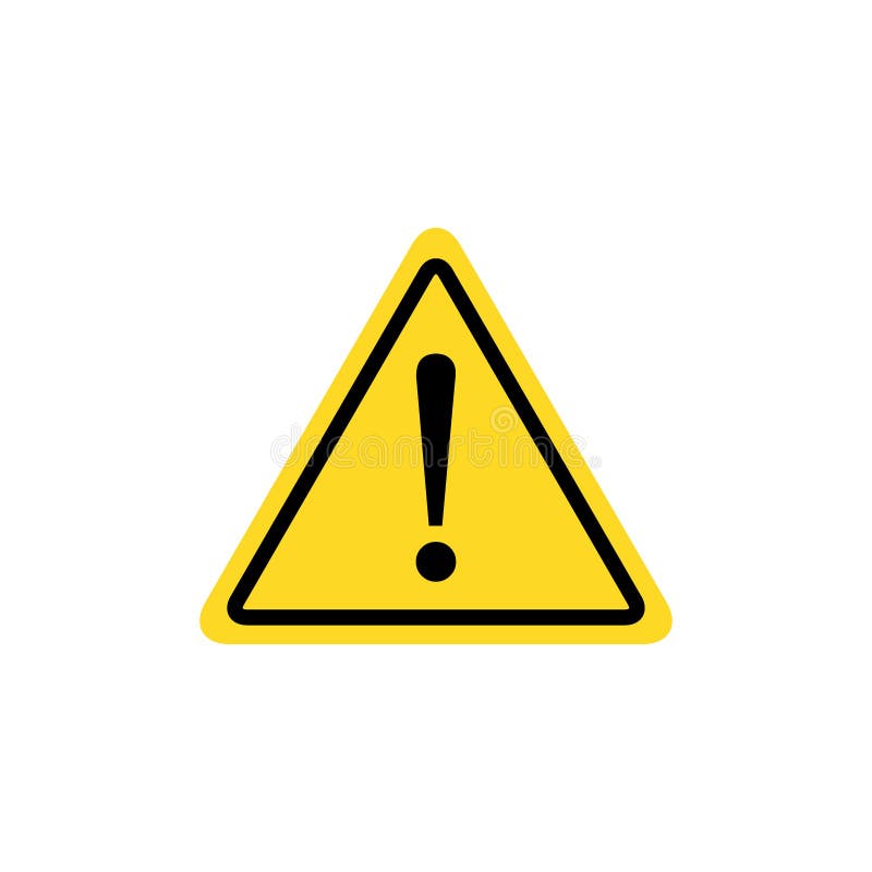 Hazard Warning Sign with Exclamation Symbol. Vector Icon Stock