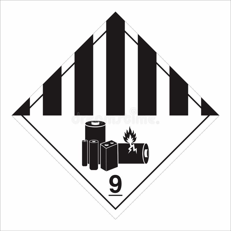 Hazardous HAZMAT Material Label IATA Transportation CLASS 9
