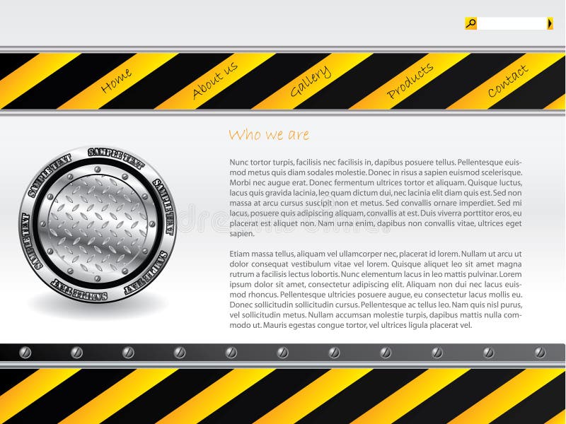 Hazardous website template stock illustration
