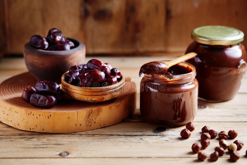 Hazelnut Chocolate Date Spread Sugarfree Stock Photo Image of cream