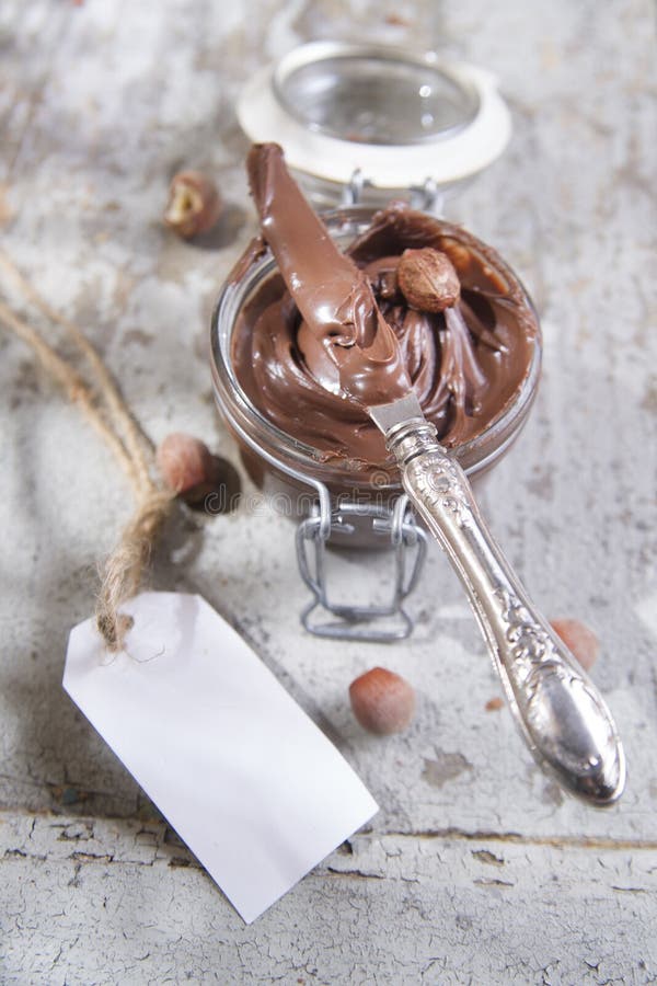 Hazelnut cream stock image. Image of delicious, knife 46358587