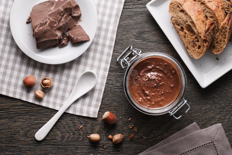Hazelnut Spread with Nuts Pieces Stock Image Image of meal, paste