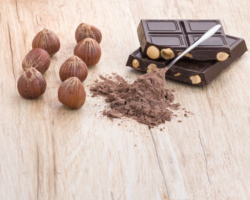Hazelnuts chocolate stock photo. Image of background 50916224