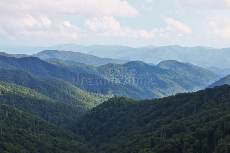 Mountains in the Great Smokey Mountain National Park. Hazy mountains are how the park got it`s name of Great Smokey Mountain National Park stock images Mountains in the Great Smokey Mountain National Park. Hazy mountains are how the park got it`s name of Great Smokey Mountain National Park stock images