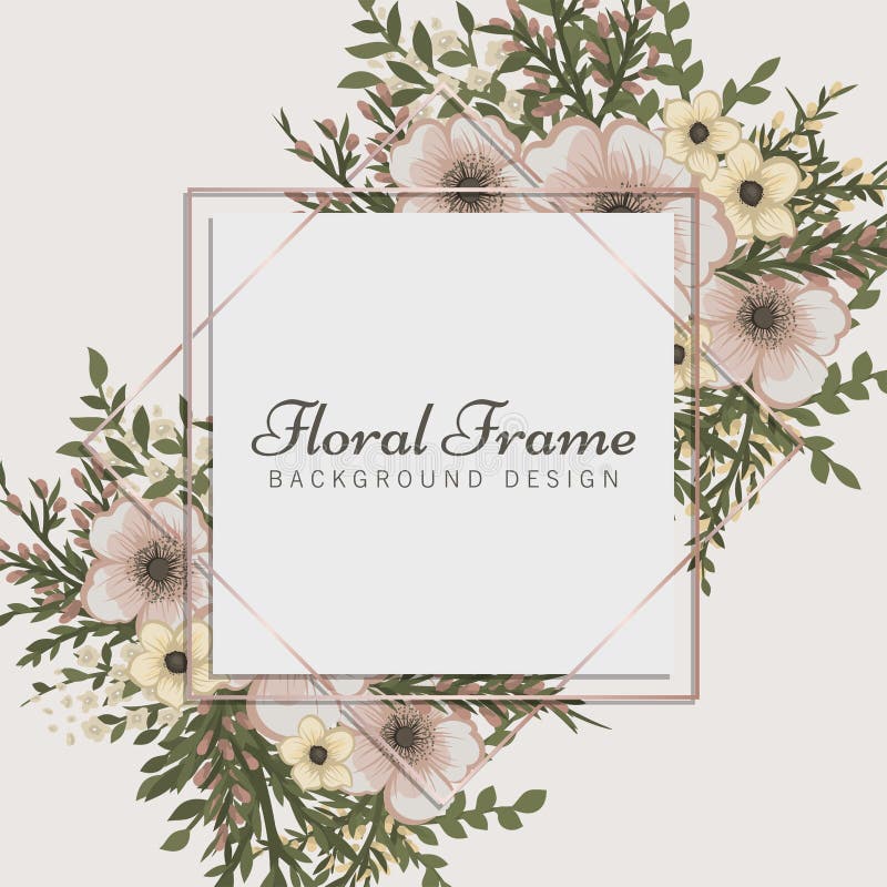 Pink and white floral border vector illustration