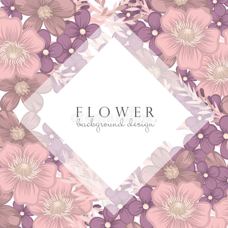 Pink and white floral border stock illustration