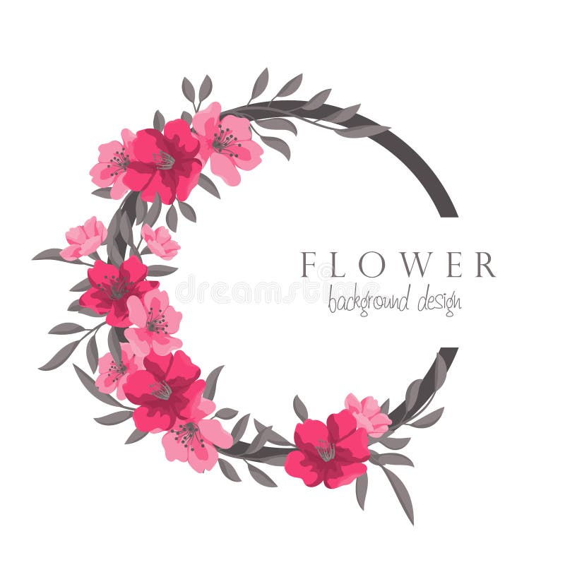 Pink and white floral border royalty free illustration