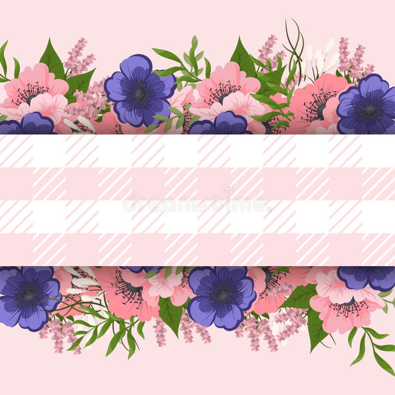 Floral border with sweet flowershcdg stock illustration