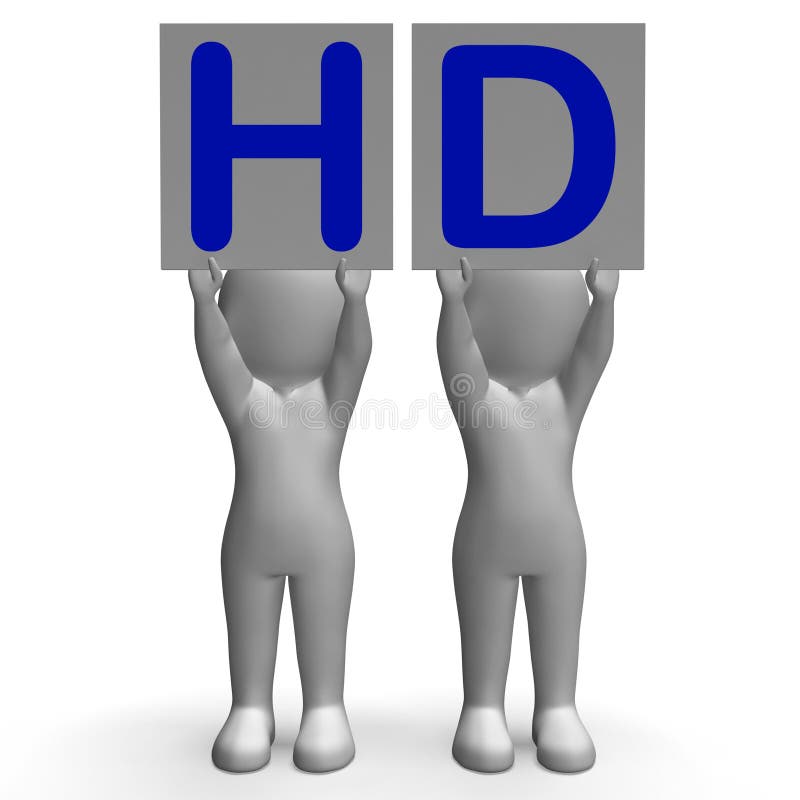 HD Banners Mean High Definition Television or Stock Illustration