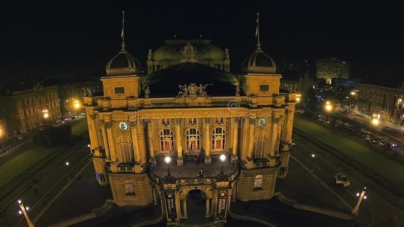 HD-fasad av den kroatiska nationella teatern, Zagreb