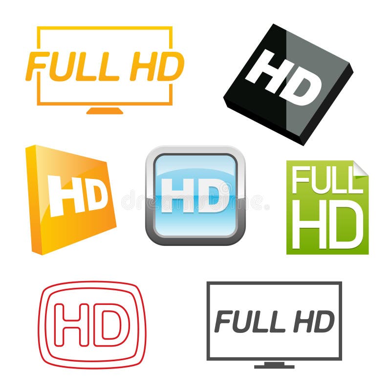 Hd icons set vector illustration