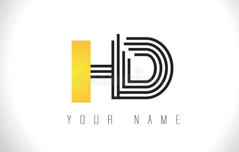 HD-Schwarzes zeichnet Buchstabe-Logo Kreative Linie beschriftet Vektor Templat stock abbildung HD-Schwarzes zeichnet Buchstabe-Logo Kreative Linie beschriftet Vektor Templat stock abbildung
