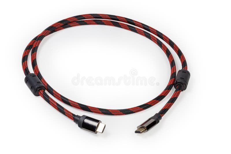 HDMI Cable with Fullsize Connectors at the Edges Stock Image Image