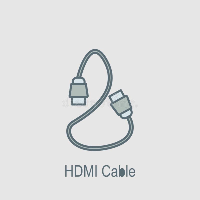 HDMI Cable Icon. Element of Computer Parts with Name Icon for Mobile