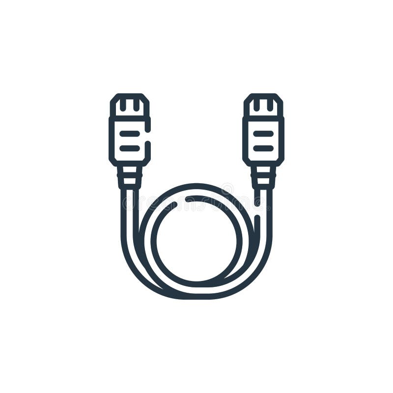 Hdmi Cable Vector Icon. Hdmi Cable Editable Stroke. Hdmi Cable Linear