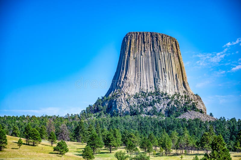 HDR of Devil`s Tower National Monument in Crook County Wyoming