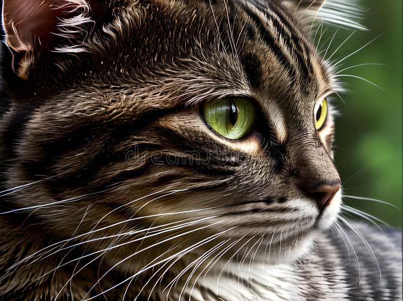 Hdr forest k中的猫的详细特写 向量例证