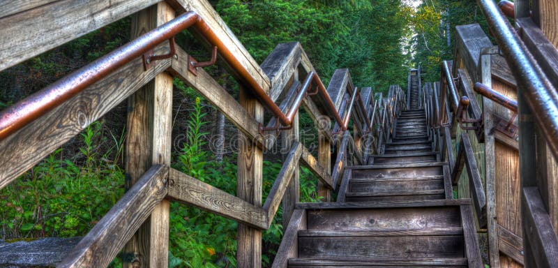 HDR of a long stairway