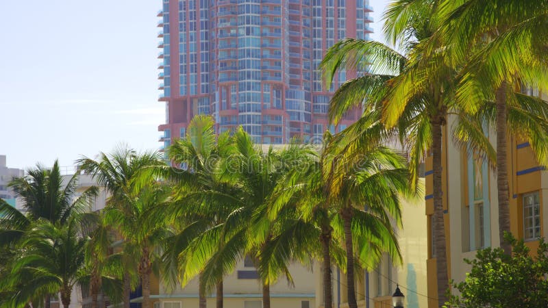 HDR Miami Beach backgrounds palms and deco hotels