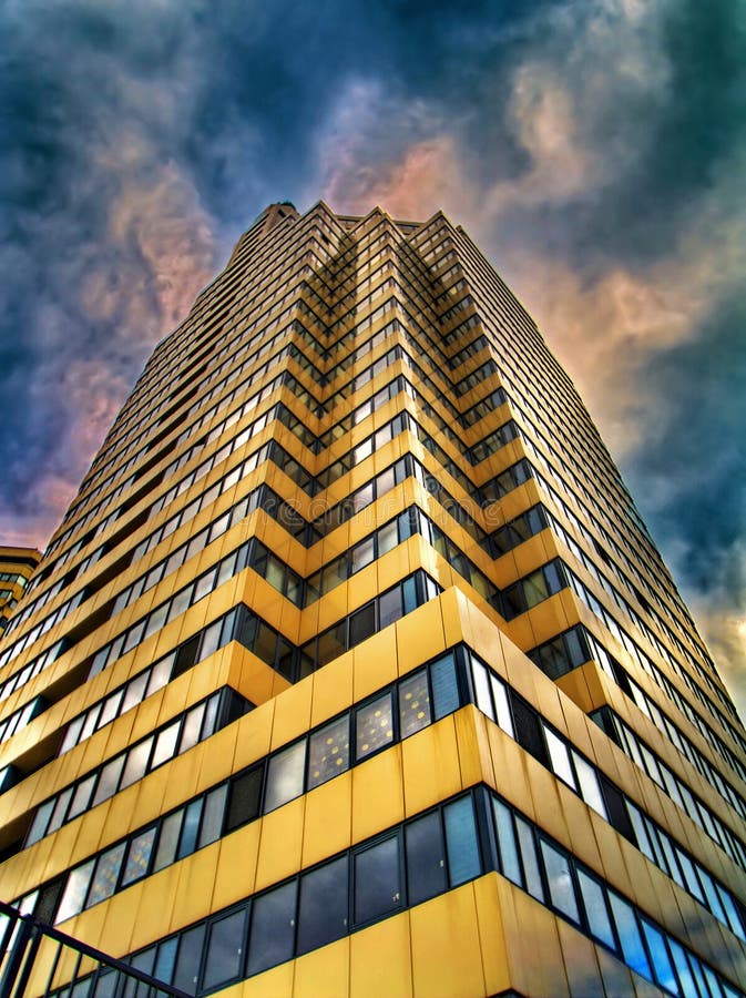 HDR-photo of skyscraper and clouds