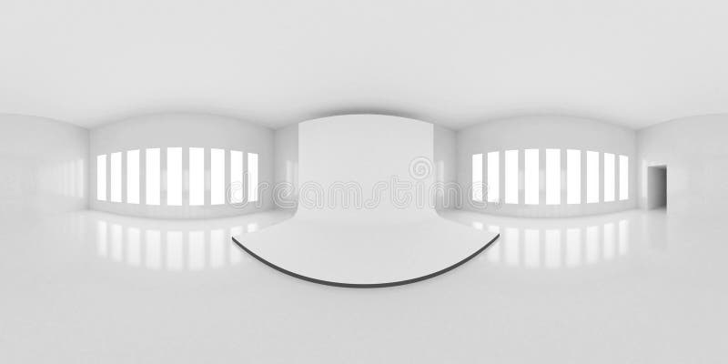 Hdri environment map abstract sferical panorama de fond sferică abstractă interioară cu o sursă de lumină albă de fază, cu ilustra royalty free illustration