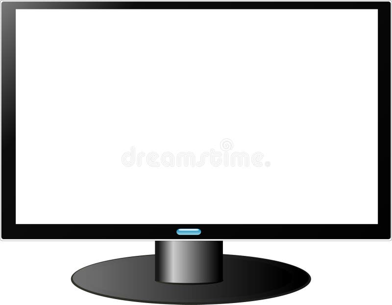 HDTV TV with white screen stock vector. Illustration of leisure 7388254