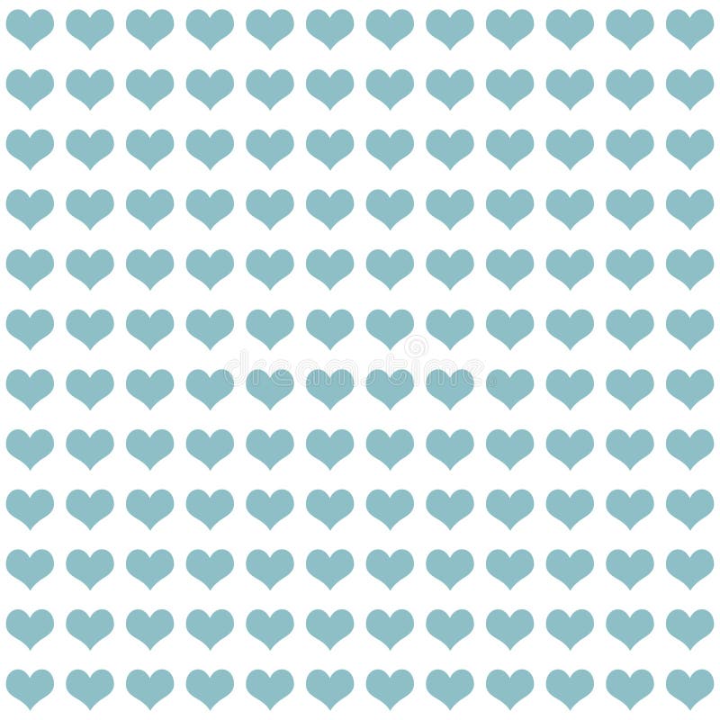 Light Blue Seamless Hearts on White Background Stock Vector ...