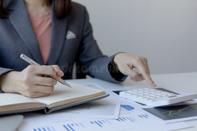 Head of Accounting is Recording the Company`s Financial Growth Statistics Using Graphs As a