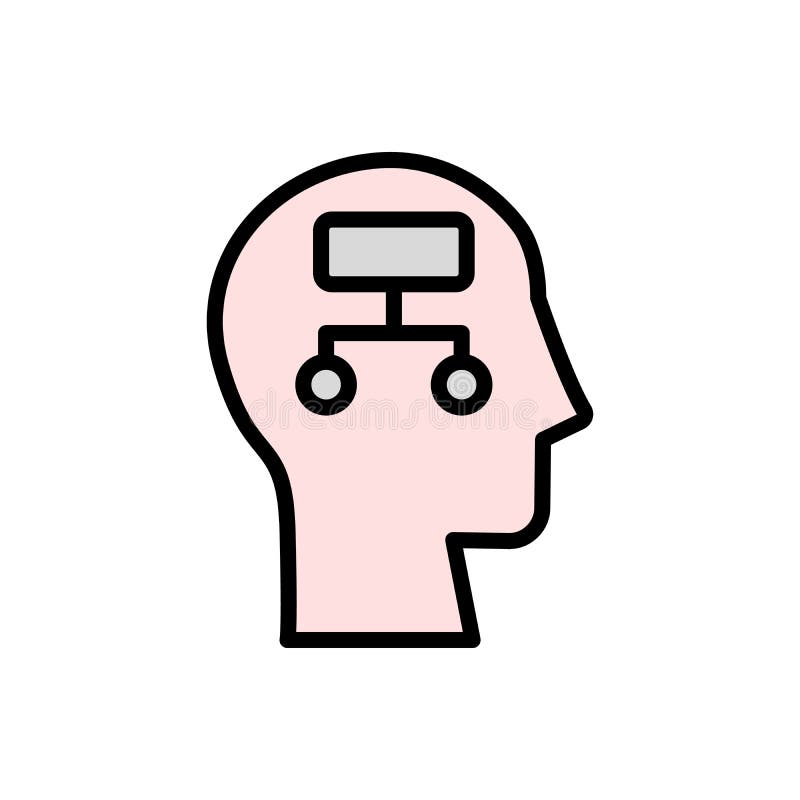 Head analysis icon. Simple color with outline vector elements of brain process icons for ui and ux, website or mobile application vector illustration