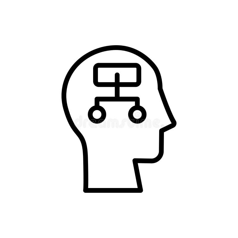 Head analysis icon. Simple line, outline vector elements of brain process icons for ui and ux, website or mobile application royalty free illustration