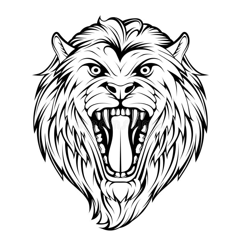 lion drawn with ink from the hands of a predator tattoo logo Stock  Illustration | Adobe Stock