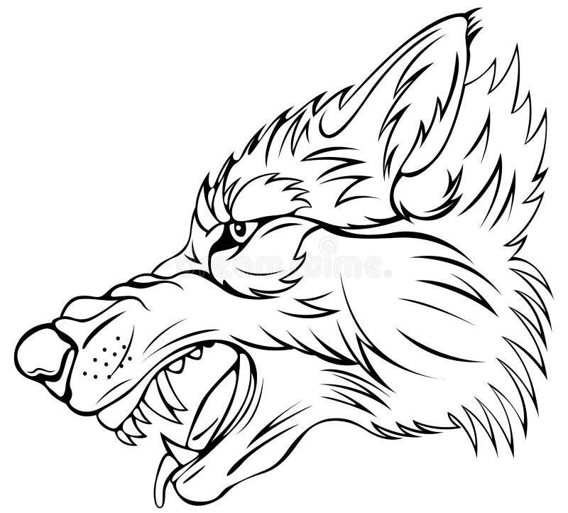 Angry Wolf Tattoo Design Stock Illustrations – 613 Angry Wolf Tattoo ...