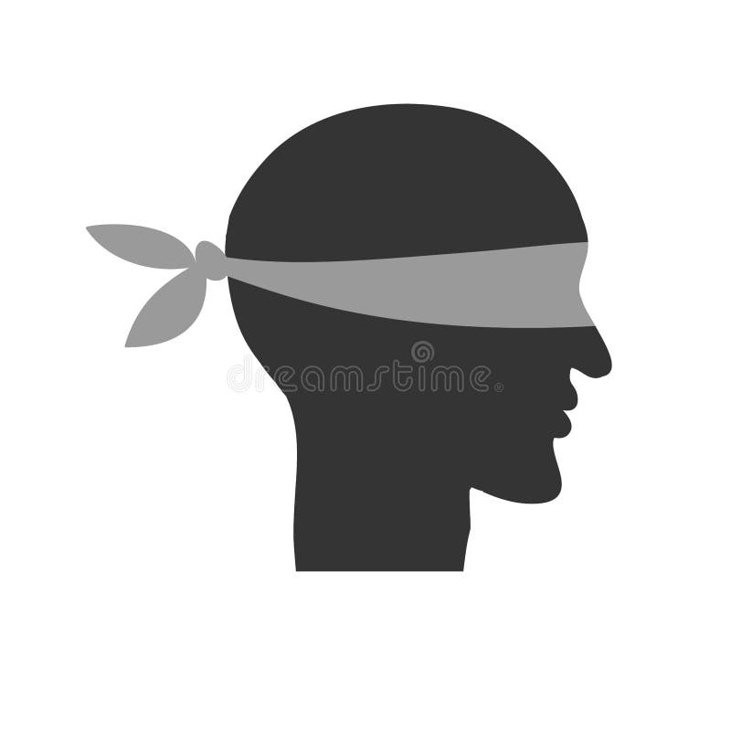 Blindfolded man sketch Royalty Free Vector Image