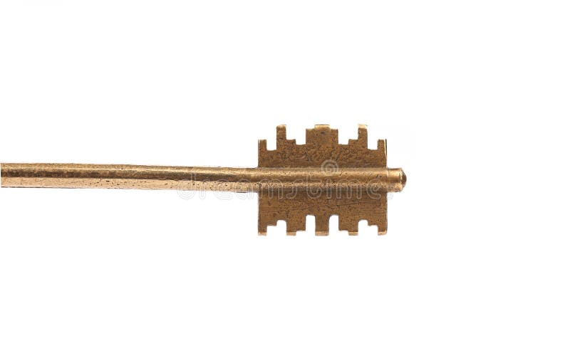 Head of bronze steel key. stock photo. Image of shadow 33384040