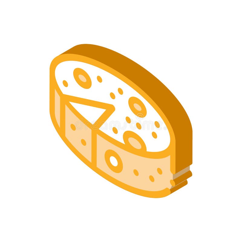 Head Of Cheese Isometric Icon Vector Illustration Stock Vector Illustration Of Louvremuseum Pictogram