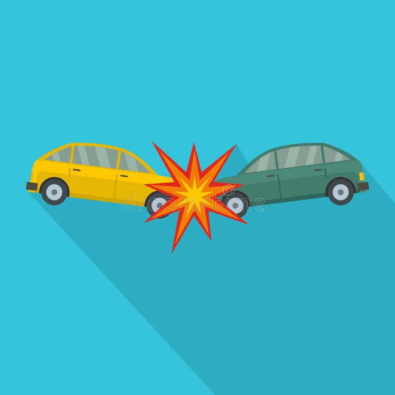 Head collision icon, flat style vector illustration Head collision icon, flat style vector illustration