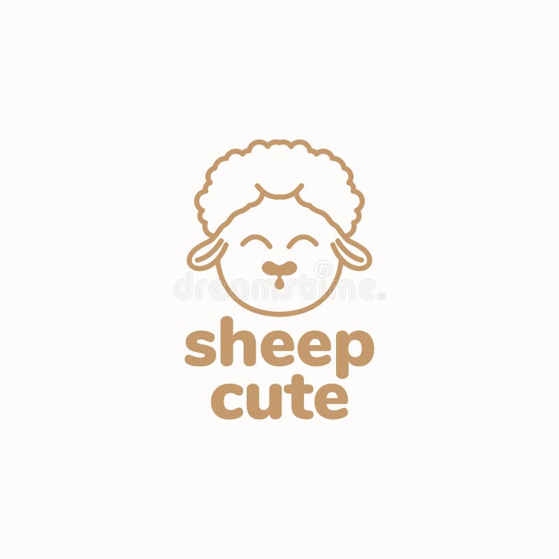 Head cute lamb logo design stock vector. Illustration of little 253635950