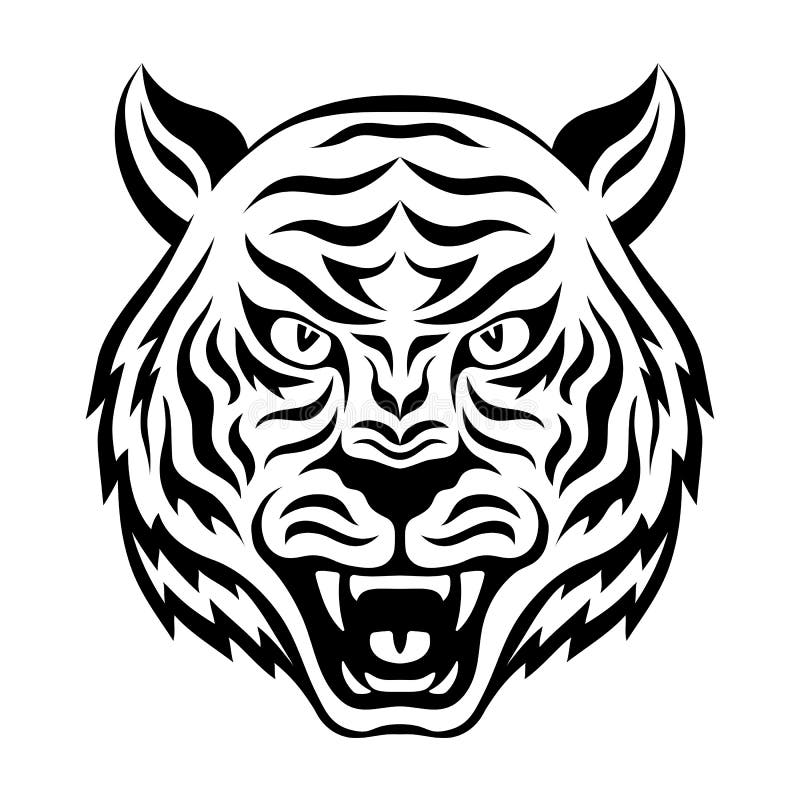 Ferocious tiger head stock vector. Illustration of attack - 78248808