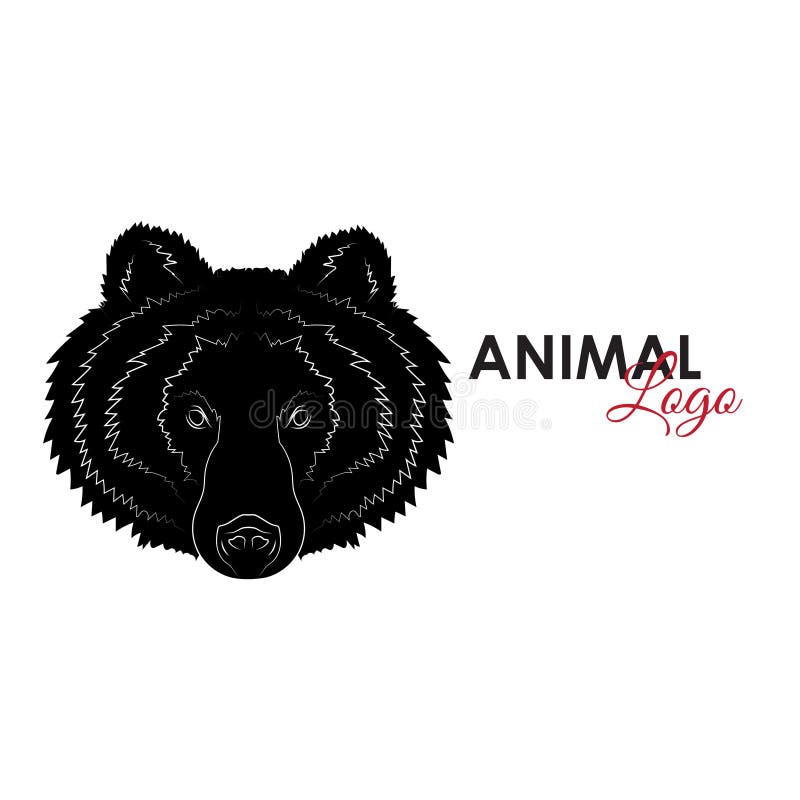 Head Grizzly bear icon logo symbol vector royalty free illustration