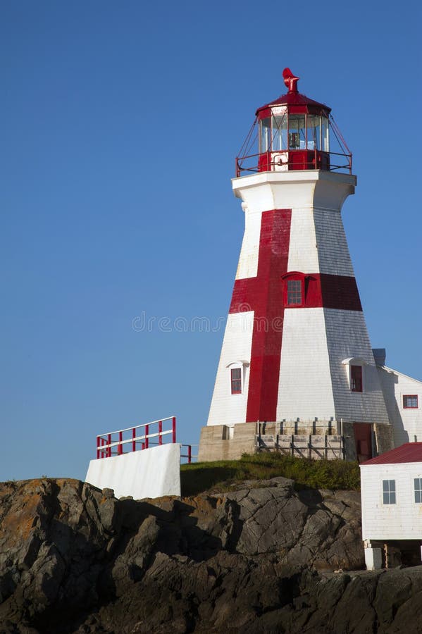Head hamnfyrtorn på den Campobello ön arkivfoton Head hamnfyrtorn på den Campobello ön arkivfoton