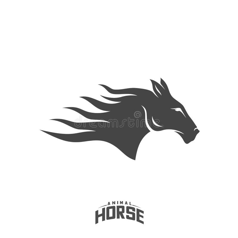 Head Horse Logo Design Vector. Horse Fire Logo Template Stock Vector