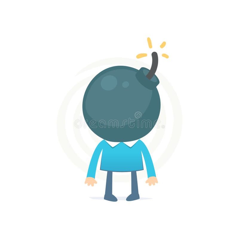 Head Like a Bomb Might Explode from the Excess Thoughts Stock Illustration  - Illustration of weapon, frustration: 38327622