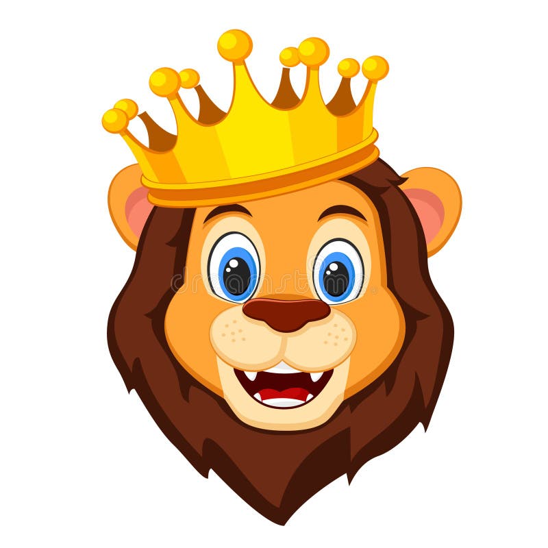 Cartoon Lion Wearing A Crown Stock Vector - Illustration of isolated ...