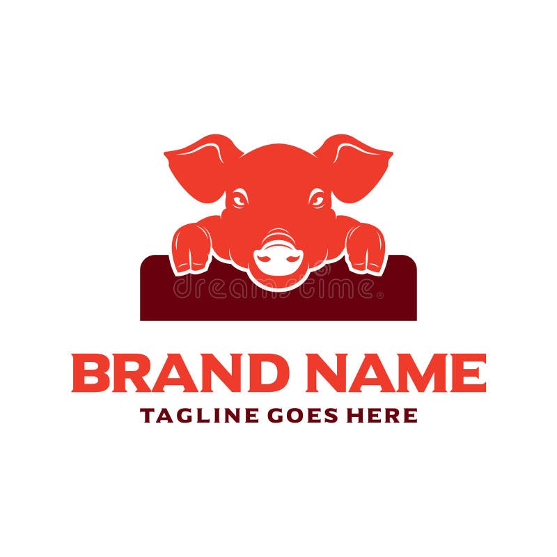 Head logo f?r svin royaltyfri illustrationer Head logo f?r svin royaltyfri illustrationer