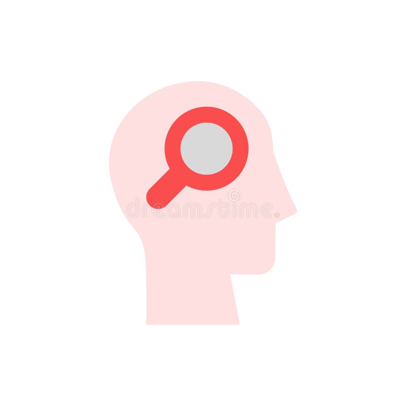 Head magnifier icon. Simple color vector elements of brain process icons for ui and ux, website or mobile application on white background