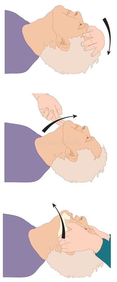 Head position for open airway vector illustration